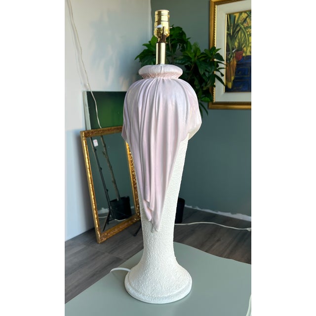 Mid-Century Modern 1970’s Draped Plaster Lamp For Sale - Image 3 of 5