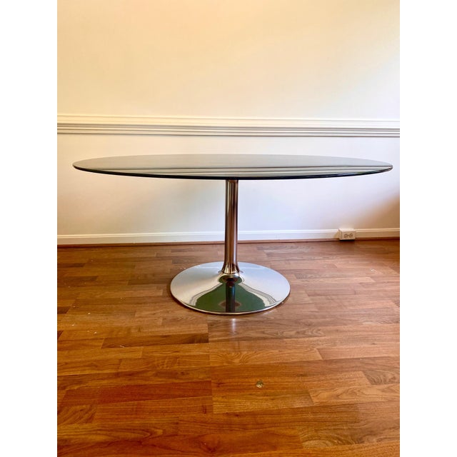 1960s Oval Smoked Glass Dining Table Chairish