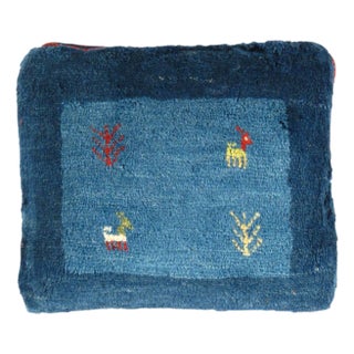 Fine Hand Knotted Persian Gabbeh Pillow For Sale