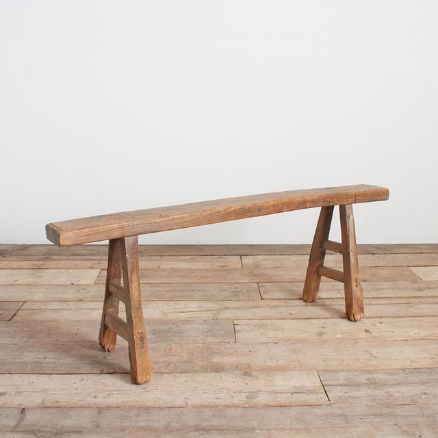 Antique Reclaimed Wooden Hallway Pig Bench For Sale - Image 6 of 7