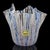 Beautiful Murano hand blown blue and pink pastel colors with white Italian art glass fazzoletto flower vase. The piece is...