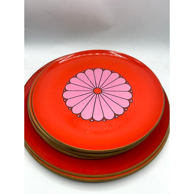 Vintage CTO Japan Melamine Flower Power Plates and Serving Platters, Set of 10 For Sale - Image 17 of 17