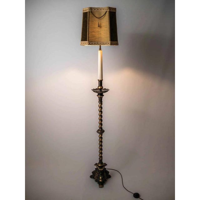 Baroque Narrow Floor Lamp in Brass For Sale - Image 11 of 13