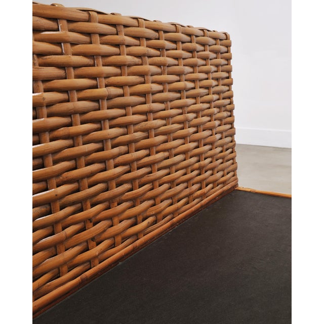 Ralph Lauren Style Organic Modern Woven Wicker Rattan Bed For Sale - Image 15 of 18