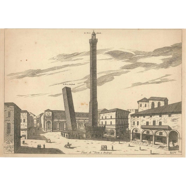 Place di Porta a Boulogne - Original Etching by G.B. Falda Second Half of 17th Century For Sale