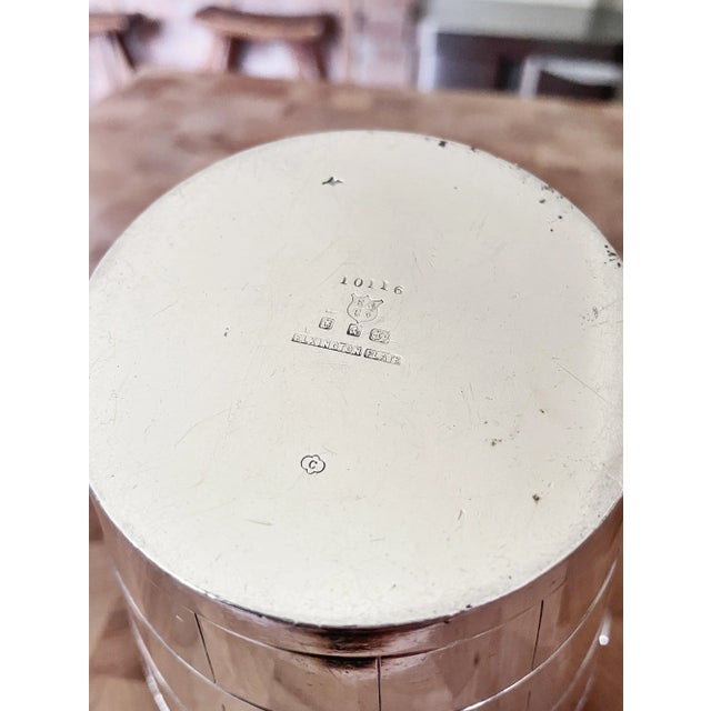 Metal 1914 Silver Plated Ice Bucket From the Cunard Steamship Line For Sale - Image 7 of 8