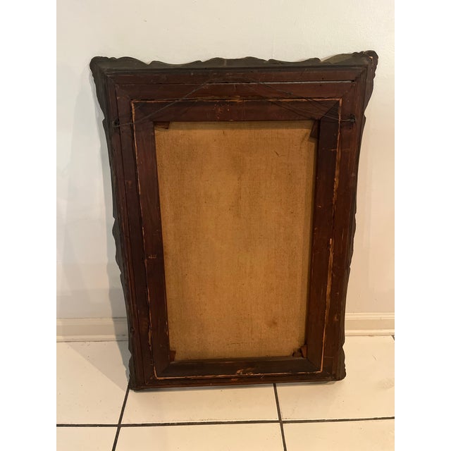 Antique European Oil Painting of Young Violinist in Ornate Carved Frame, Circa 1900 For Sale In West Palm - Image 6 of 12