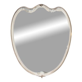 Brass Shield-Shaped Wall Mirror, Italy, 1960s For Sale