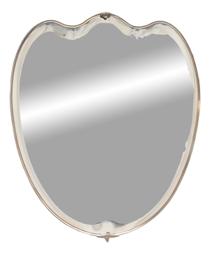 Brass Shield-Shaped Wall Mirror, Italy, 1960s