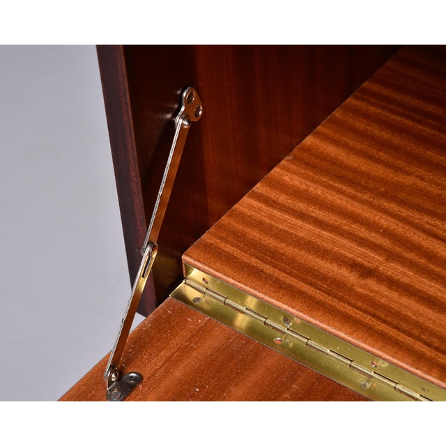 Mid-Century Modern Mid-Century Walnut Nightstands With Brass Inlay -Pair For Sale - Image 3 of 11