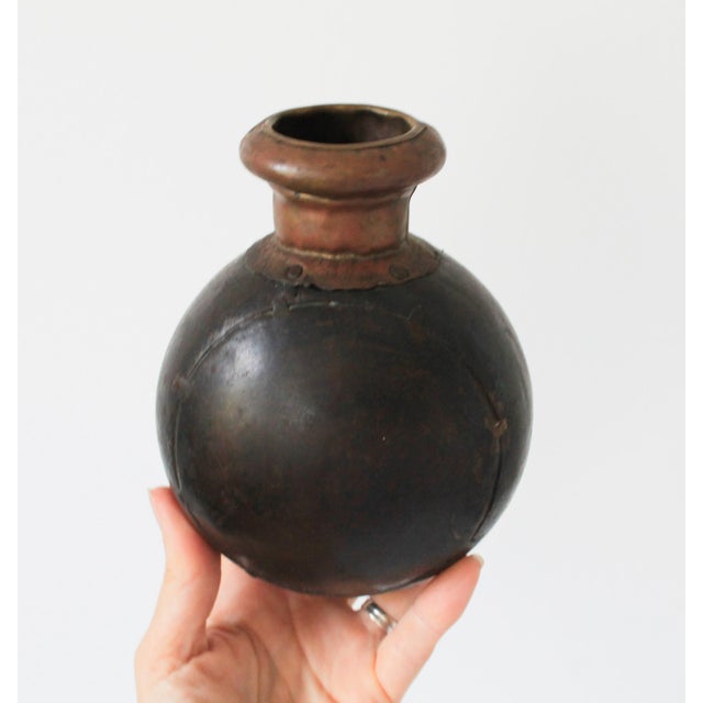 Hand Crafted Vintage Iron Oil or Water Storage Vessel For Sale - Image 9 of 9