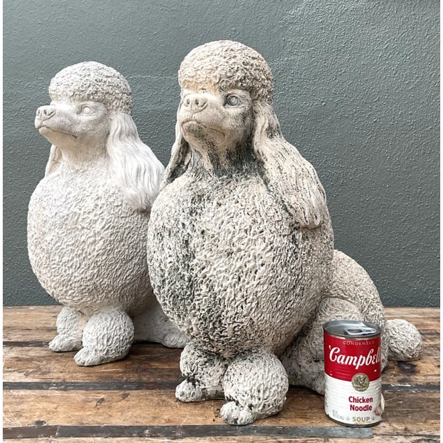 Vintage Cement Poodle Sculptures - A Pair For Sale - Image 11 of 12