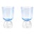 Misette Candy Blue Hand Blown Bubble Glass Tumbler, Set of 2 For Sale