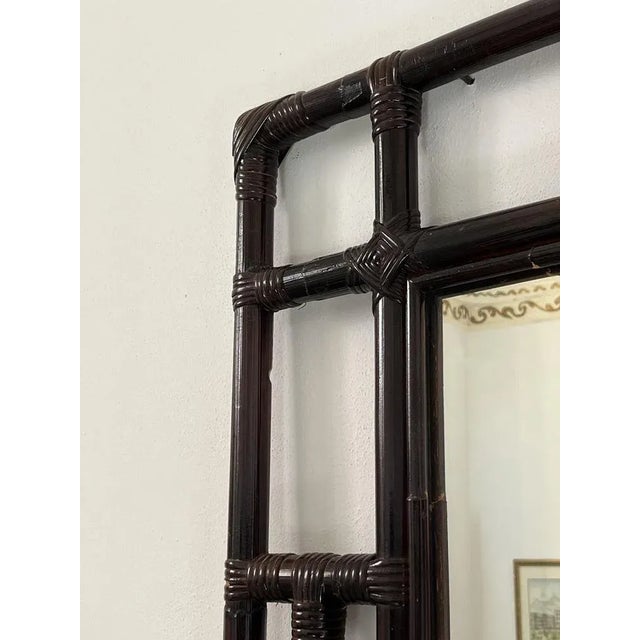 Vintage Italian Bamboo Mirror, 1970s For Sale - Image 3 of 8