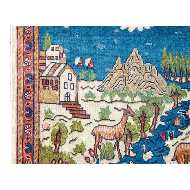 Early 20th Century Persian Pictorial Tabriz Rug For Sale - Image 4 of 15