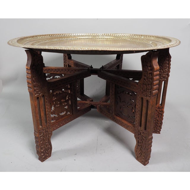 Orient Islamic Hammer Engraved Table Tray, 1940s For Sale - Image 12 of 18