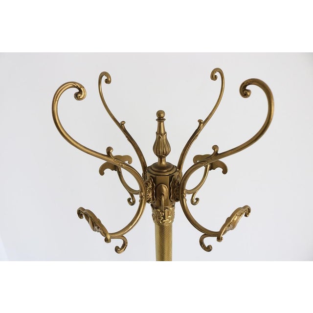 Gold Italian Brass Coat Rack with Rotating Crown, 1960s For Sale - Image 8 of 15