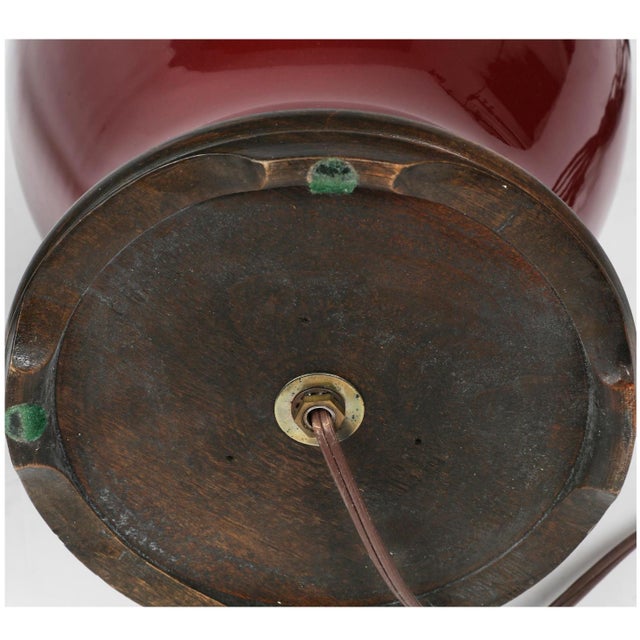 Early 20th Century Pair Late Ching Sang De Boeuf/Oxblood Lamps For Sale - Image 4 of 5