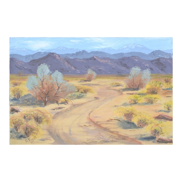Mid-Century Palm Springs Landscape Original Oil on Canvas by Alice v. Hussey Hayes For Sale