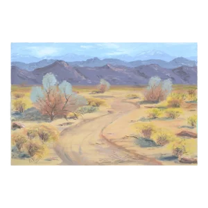Mid-Century Palm Springs Landscape Original Oil on Canvas by Alice v. Hussey Hayes