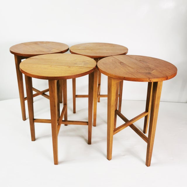 Mid-Century Side Tables attributed to P. Hundevad for Novy Domov, Former Czechoslovakia, 1960s, Set of 5 For Sale - Image 4 of 16