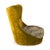 Gold Cocoa Island Swivel Lounge Chair in Yellow, Golden and Green Upholstery from Bretz For Sale - Image 8 of 12