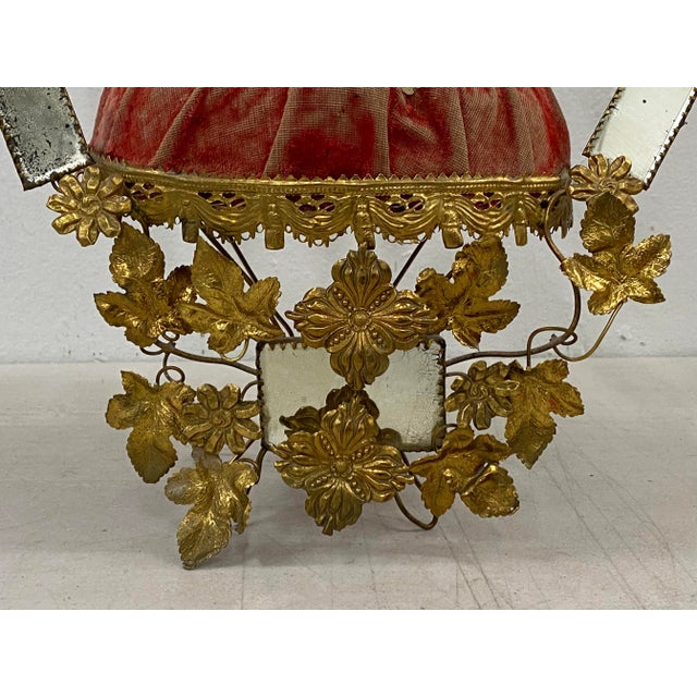 Victorian Era Gilded Metal Wedding Pin Cushion C.1900 For Sale - Image 4 of 12