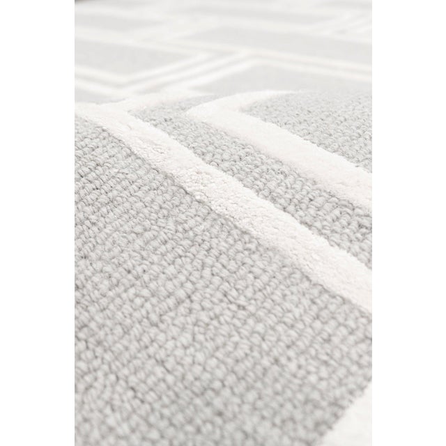 Transitional Pasargad Home Edgy Silver Area Rug, 8' 9'' X 11' 9'' For Sale - Image 3 of 5