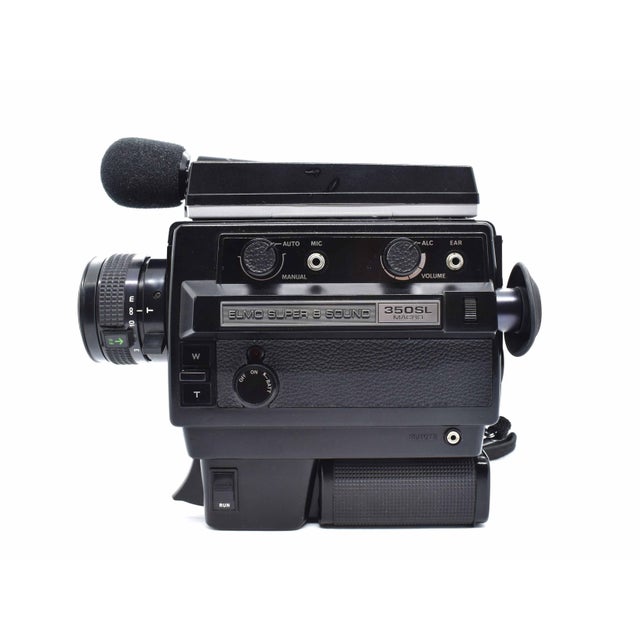 Mid 20th Century Mid 20th Century Elmo Super 8 Sound 350sl Macro Movie Camera With Telescoping Microphone and Original Kodak Film For Sale - Image 5 of 11