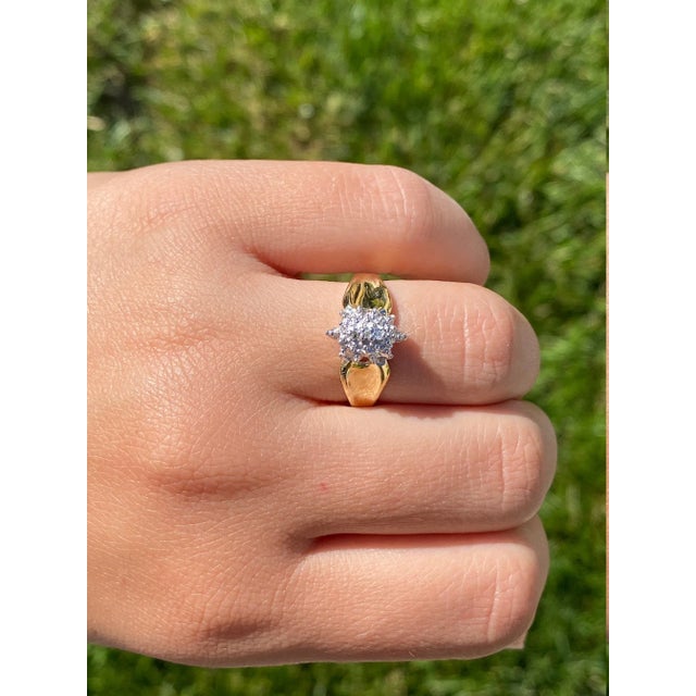 The Crisanto: Ladies Contemporary Two Tone Diamond Cluster Cocktail Ring For Sale - Image 9 of 9