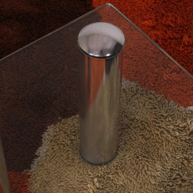 Vintage Glass and Steel Table For Sale - Image 5 of 12