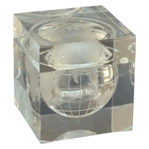 World Globe Acrylic Cube Ice Bucket by Alessandro Albrizzi, 1960s