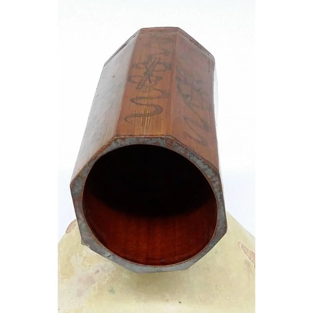 Bamboo Octagon Shaped Chinese Scholar Brush Holder For Sale - Image 10 of 11