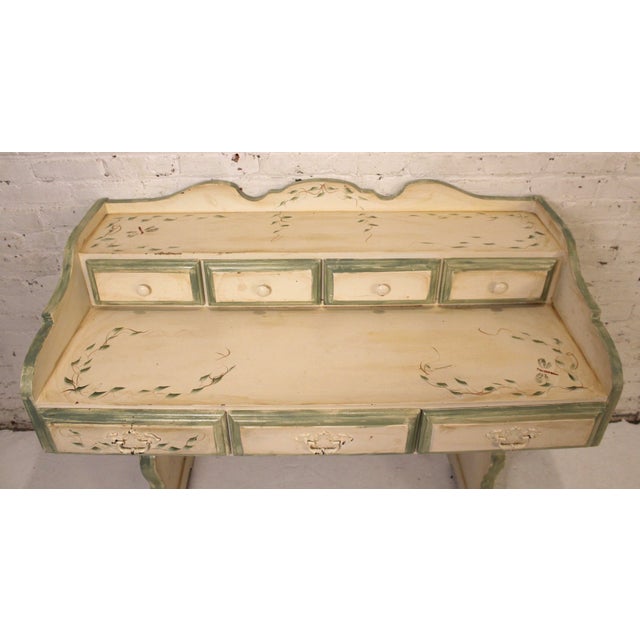 Mid 20th Century Antique Style Hand-Painted Desk With Dragonfly and Ivy Motifs For Sale In New York - Image 6 of 16