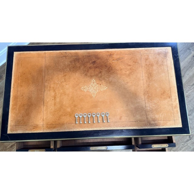 Late 19th Century Leather Top English/Italian Desk 5 Drawer / Extendable Top For Sale - Image 18 of 18