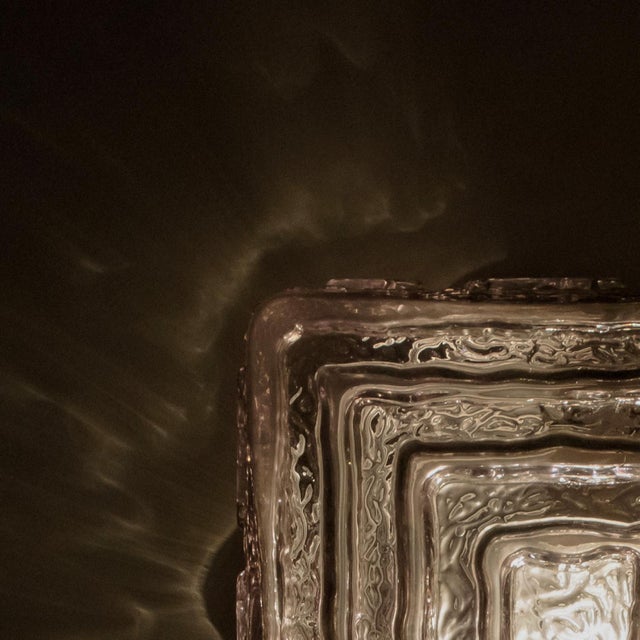 Metal Square Grey Smoked Glass Wall Lights, 1970s, Set of 2 For Sale - Image 7 of 11