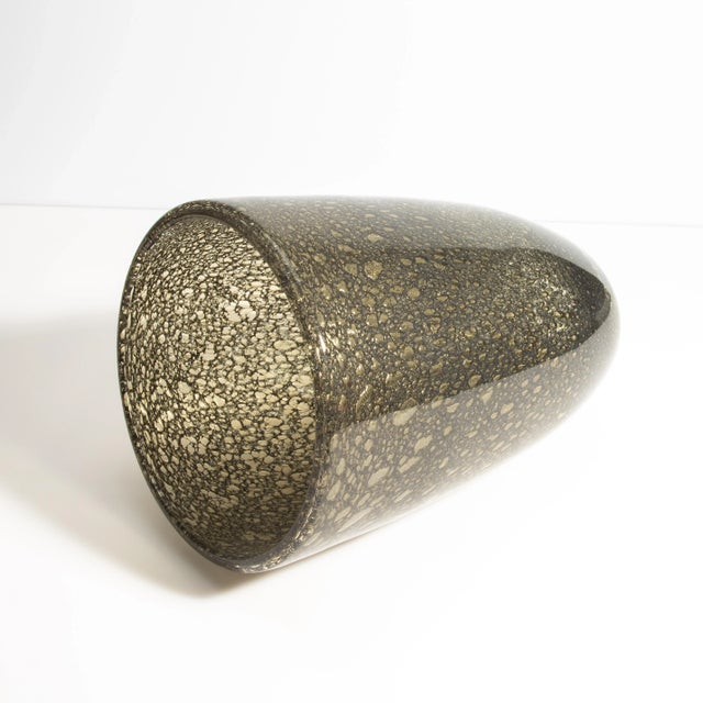 2020s Hand Blown Murano Bullicante Vase in Gold For Sale - Image 5 of 11