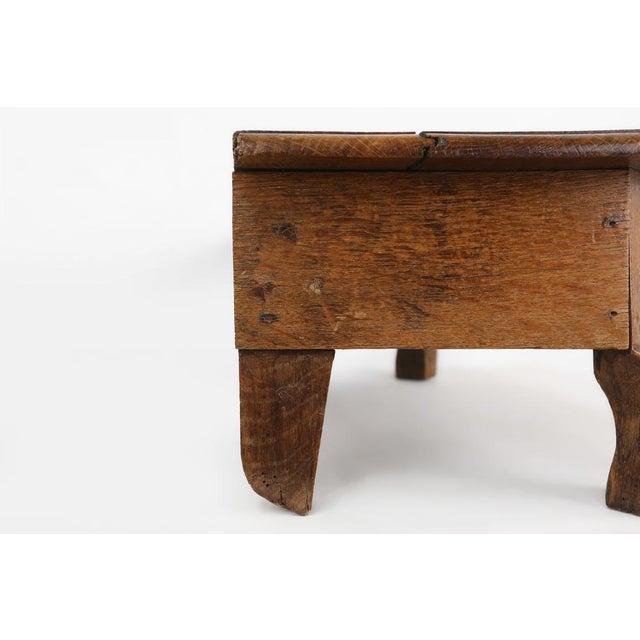 Wood Rustic Low Church Stool in Oak, France, 1900 For Sale - Image 7 of 14