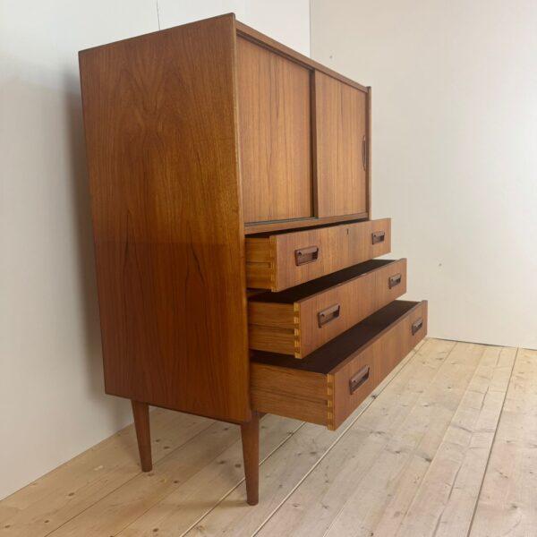 Tall Vintage Danish Teak Sideboard, 1960 For Sale - Image 3 of 5