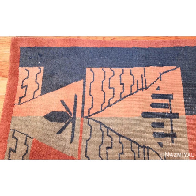 Nazmiyal Collection Vintage Indian Shabby Chic Art Deco Rug For Sale In New York - Image 6 of 9