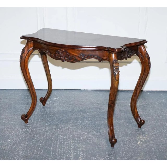 French Carved Hallway Console Table with Cabriole Legs, Late 19th Century For Sale - Image 4 of 18
