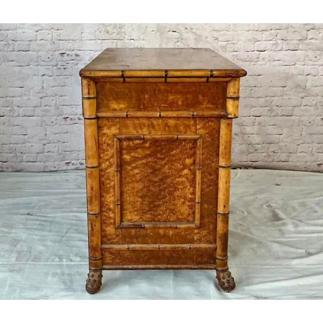 Wood Mid 19th Century French Faux Bamboo Bird's Eye Maple Cabinet For Sale - Image 7 of 10