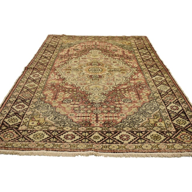 Rustic Vintage Turkish Sivas Rug With Rustic Cottage Style - 4'05 X 06'04 For Sale - Image 3 of 7