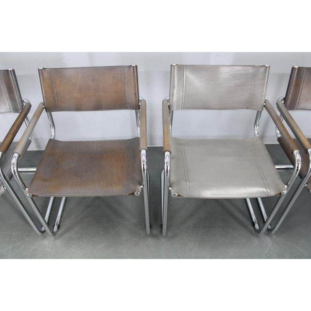 Bauhaus Bauhaus Cantilever Armchairs by Mart Stam, Italy, 1980s, Set of 4 For Sale - Image 3 of 18