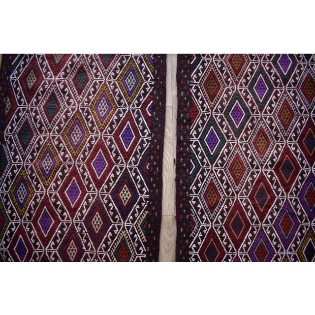 Traditional Vintage Geometrical Jajim Cicim Kilim Rug - a Pair For Sale - Image 3 of 7