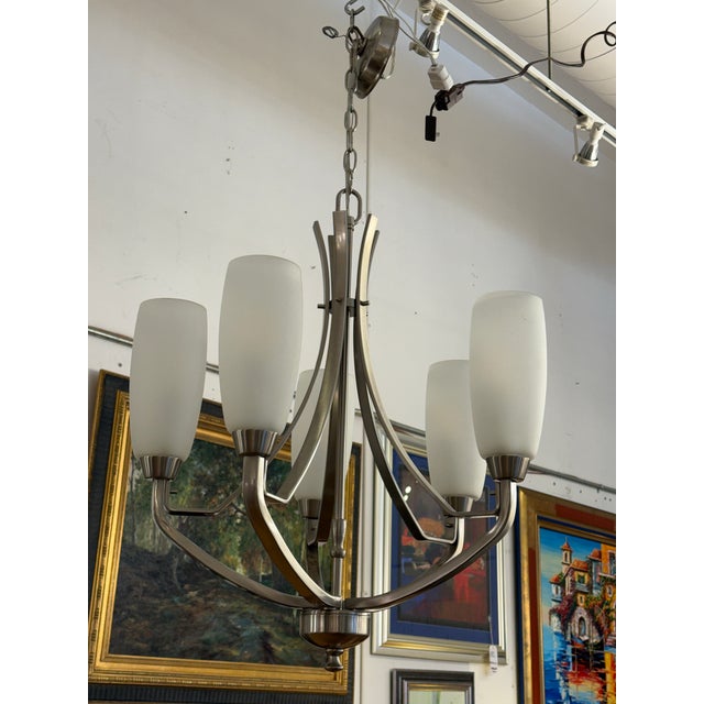 2010s Progress Lighting Wisten Five Light Chandelier For Sale - Image 5 of 12