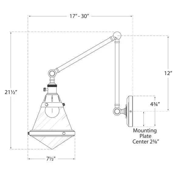 Modern Thomas O'Brien for Visual Comfort Signature Gale Library Wall Light in Polished Nickel with Seeded Glass For Sale - Image 3 of 3
