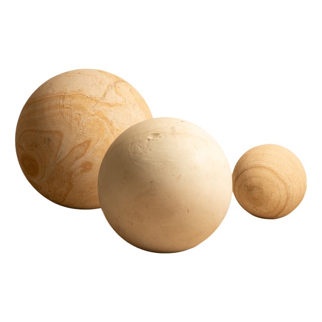 Trio Stone Spheres, 1980s, Set of 3 For Sale