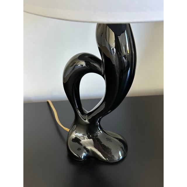 1960's French Ceramic Lamp Dimensions: 16 3/8" H x 10" W at the shade