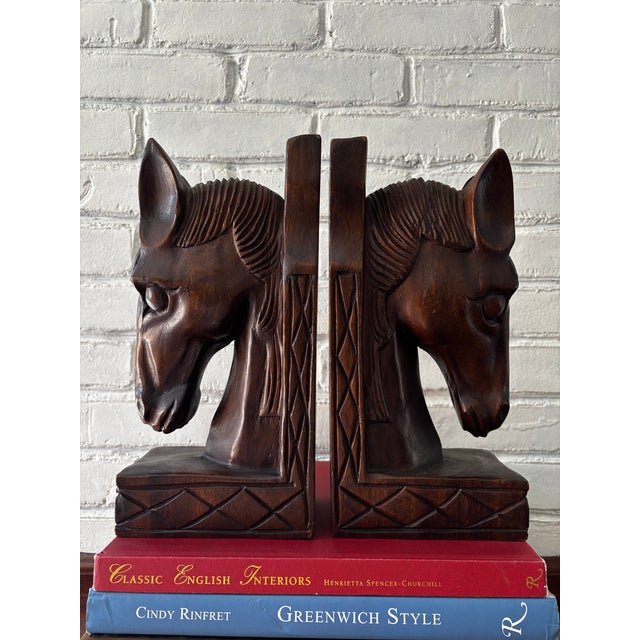 English Pair of Oversized Horse Bookends For Sale - Image 3 of 4
